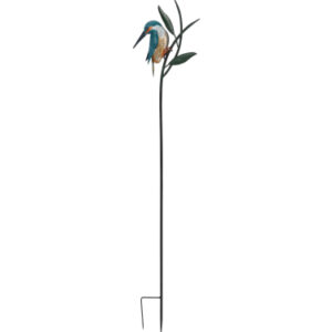 44" H Blue Shorebird Stake With Leaves