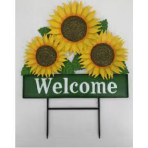 20" Sunflower Metal Welcome Stake